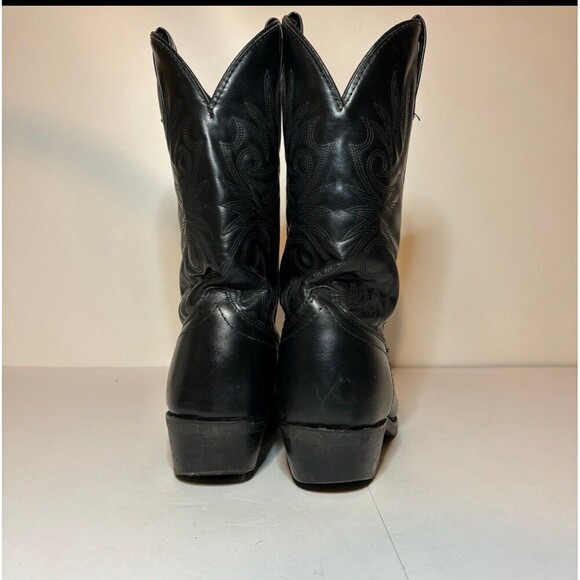 Laredo Paris Cowboy Western Boots Black Leather Cowhide Men's Size 9D #4240 - Picture 8 of 11